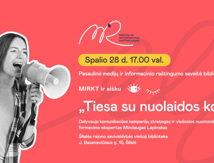 Kviečiame į Pasaulinės medijų ir informacinio raštingumo savaitės renginį 