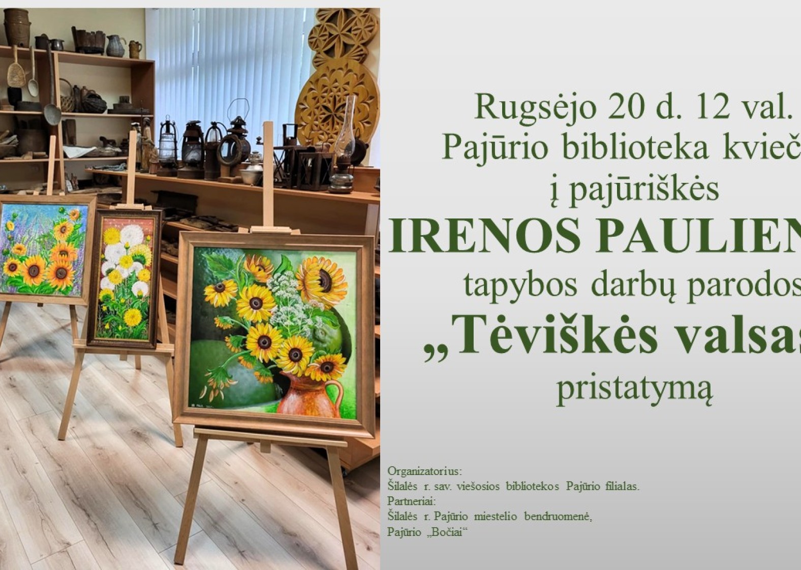 Kviečiame į tapybos darbų parodos &bdquo;Tėvi&scaron;kės valsas&ldquo; pristatymą