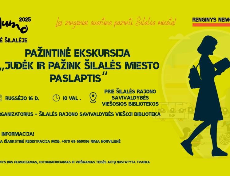 Judumo savaitės proga biblioteka kviečia į pažintinę ekskursiją po Šilalės miestą