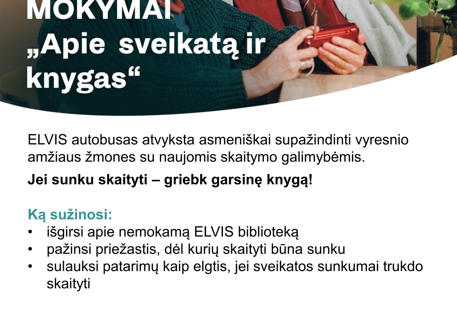 Mokymai &bdquo;Apie sveikatą ir knygas&ldquo;