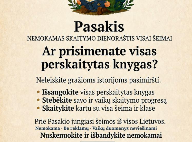 Šilališkiai kviečiami atrasti lietuvišką skaitymo dienoraštį telefone „Pasakis“