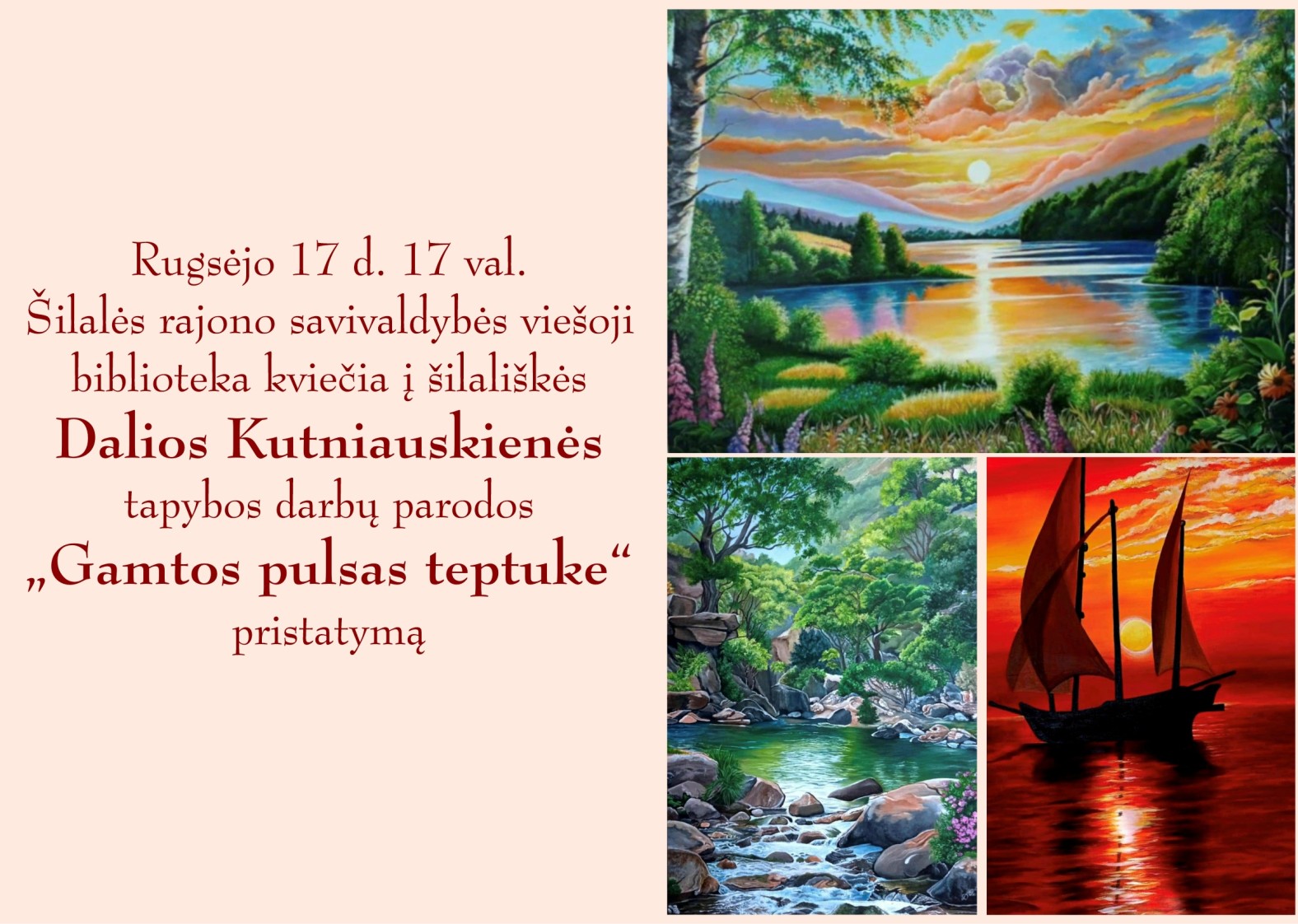 Kviečiame į tapybos darbų parodos &bdquo;Gamtos pulsas teptuke&ldquo; pristatymą