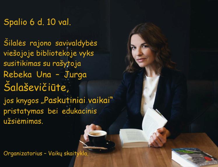 Susitikimas su rašytoja Rebeka Una – Jurga Šalaševičiūte