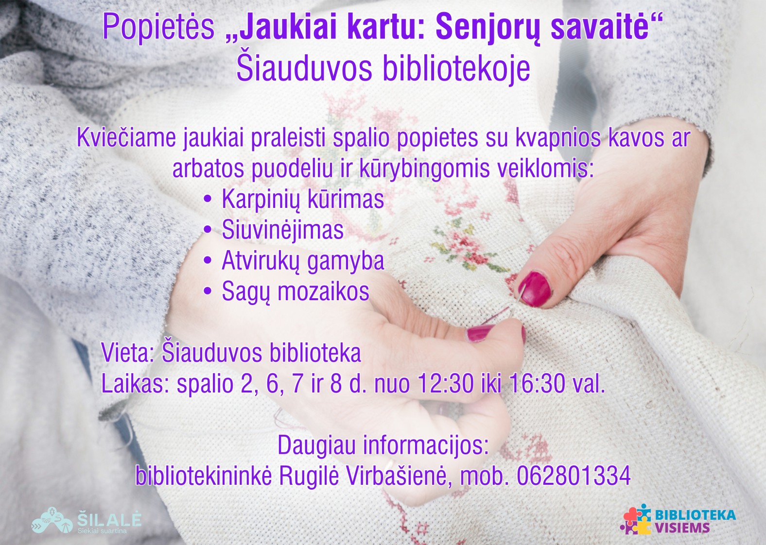 Popietės &bdquo;Jaukiai kartu: Senjorų savaitė&ldquo; &Scaron;iauduvos bibliotekoje