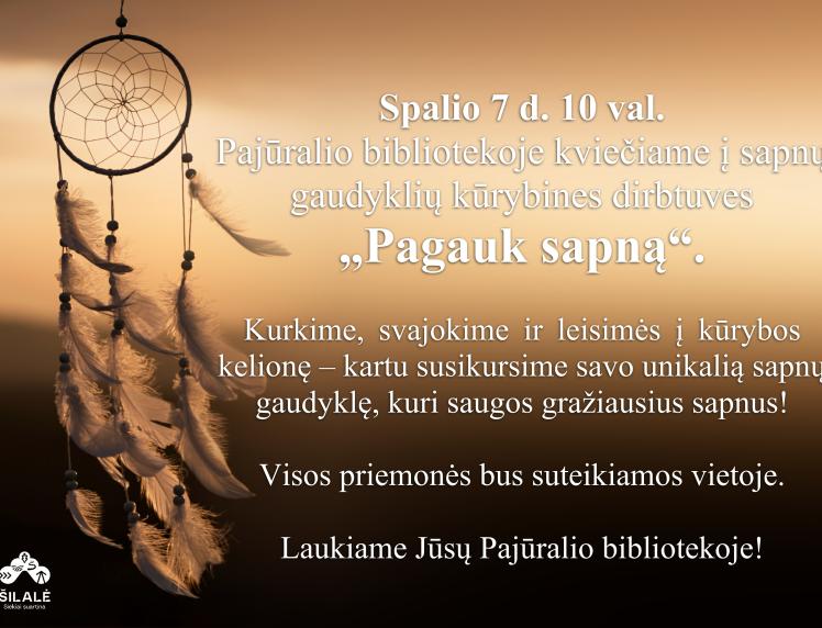  Pajūralio bibliotekoje kviečiame į sapnų gaudyklių kūrybines dirbtuves „Pagauk sapną“