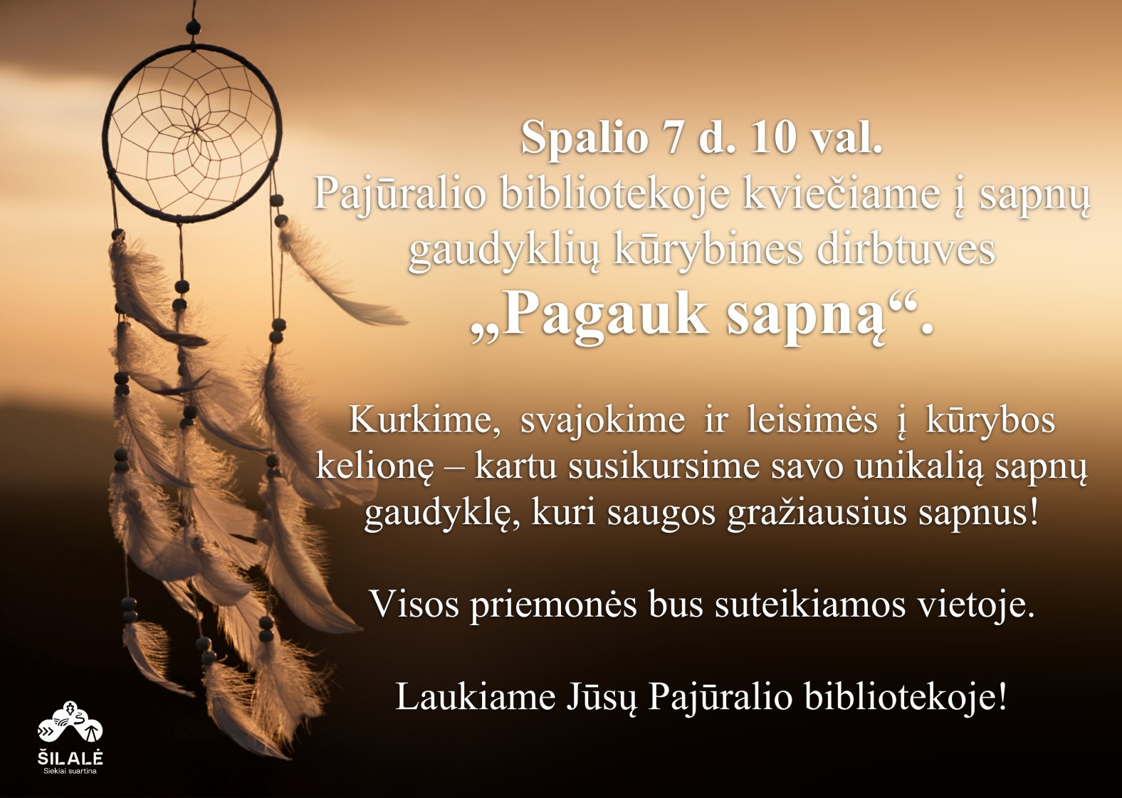  Pajūralio bibliotekoje kviečiame į sapnų gaudyklių kūrybines dirbtuves &bdquo;Pagauk sapną&ldquo;