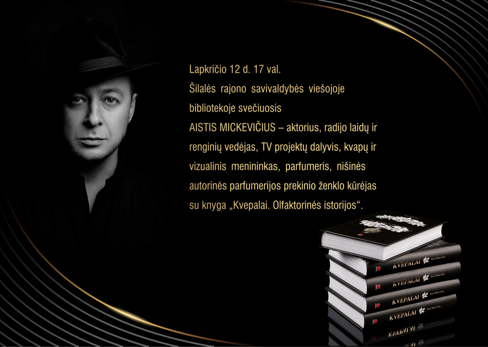 Kviečiame į susitikimą su Aisčiu Mickevičiumi ir jo knygos &bdquo;Kvepalai. Olfaktorinės istorijos&ldquo; pristatymą