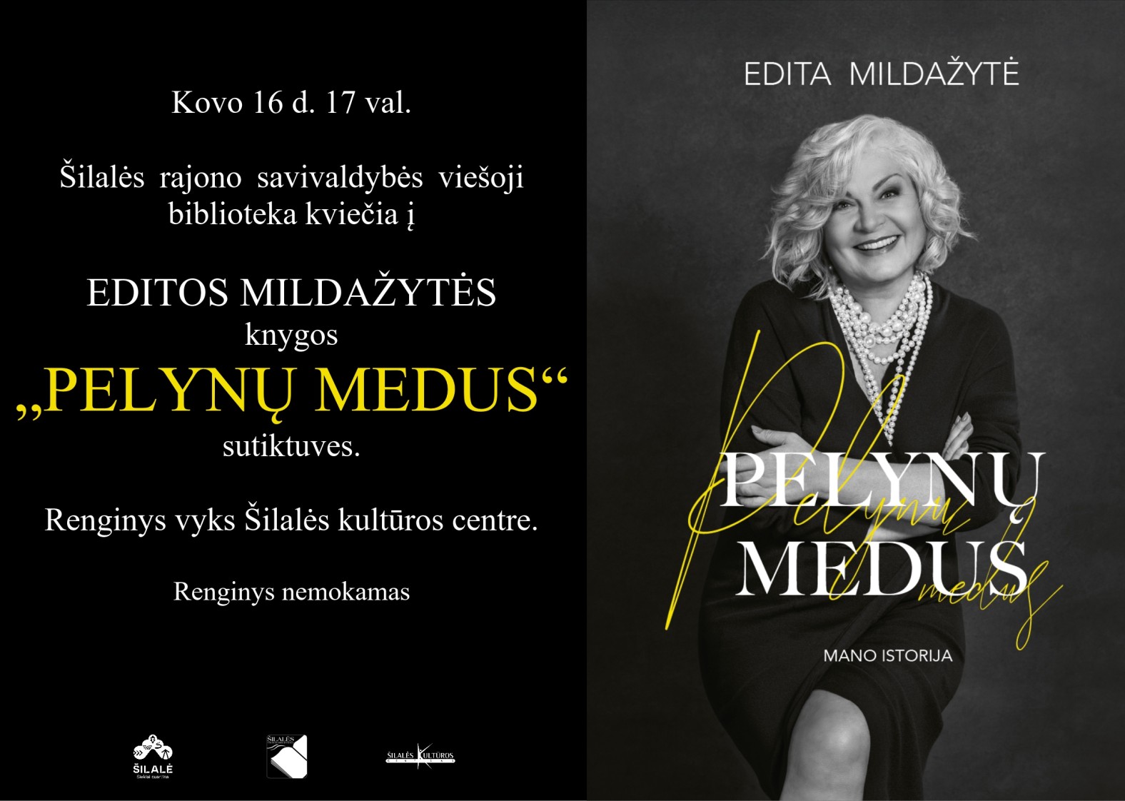 Kviečiame į Editos Mildažytės knygos &bdquo;Pelynų medus&ldquo; sutiktuves
