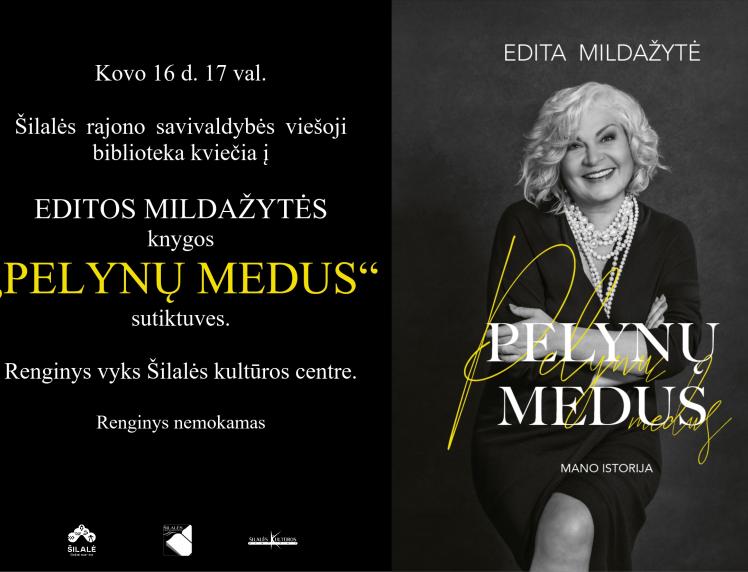 Kviečiame į Editos Mildažytės knygos „Pelynų medus“ sutiktuves