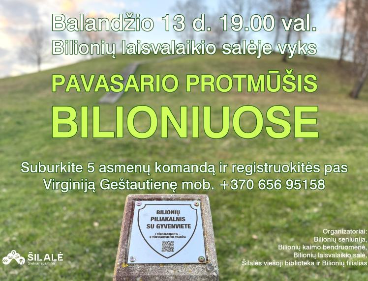 PAVASARIO PROTMŪŠIS BILIONIUOSE