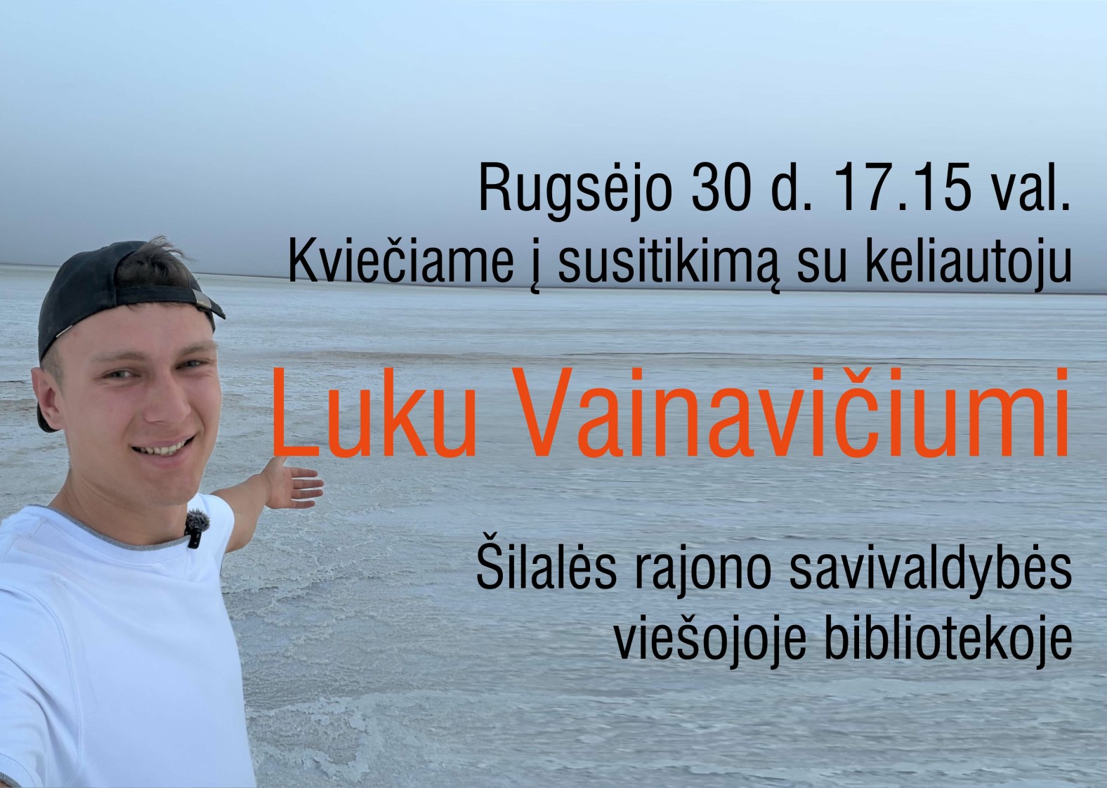 Kviečiame į susitikimą su keliautoju Luku Vainavičiumi