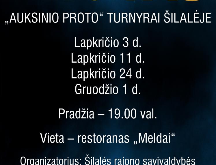 „AUKSINIO PROTO“ TURNYRAI ŠILALĖJE