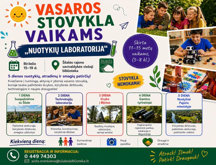 Vasaros stovykla vaikams „Nuotykių laboratorija“