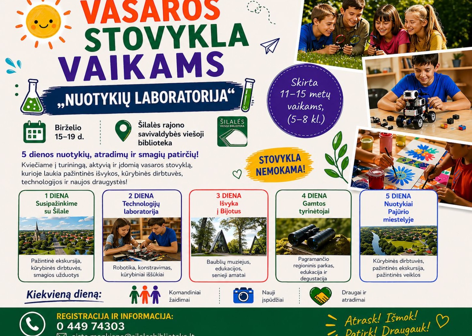 Vasaros stovykla vaikams &bdquo;Nuotykių laboratorija&ldquo;